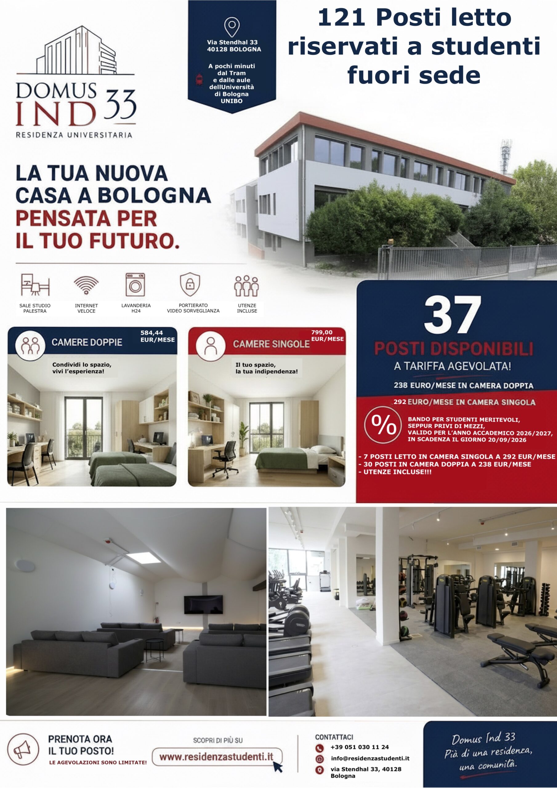 Bando alloggi per studenti in residenza universitaria